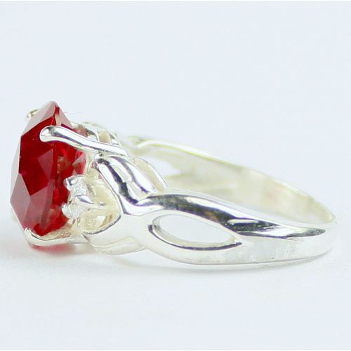Created Ruby, 925 Sterling Silver Ladies Ring, SR243