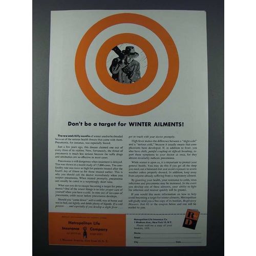 1954 Metropolitan Life Insurance Ad - Winter Ailments