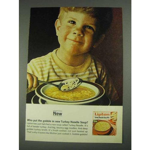 1967 Lipton Turkey Noodle Soup Ad - Gobble In