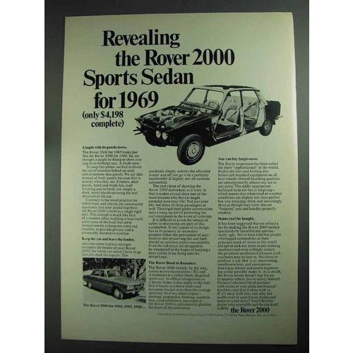 1969 Leyland Motor Rover 2000 Sports Sedan Car Ad