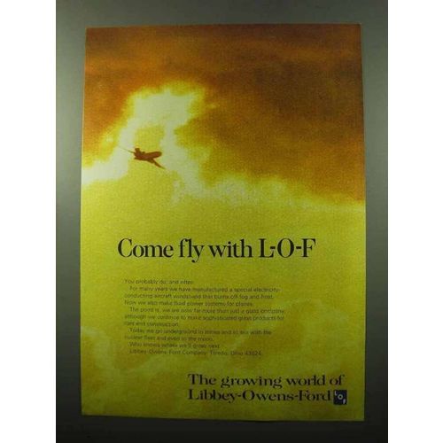 1969 Libbey-Owens-Ford Ad - Come Fly With L-O-F
