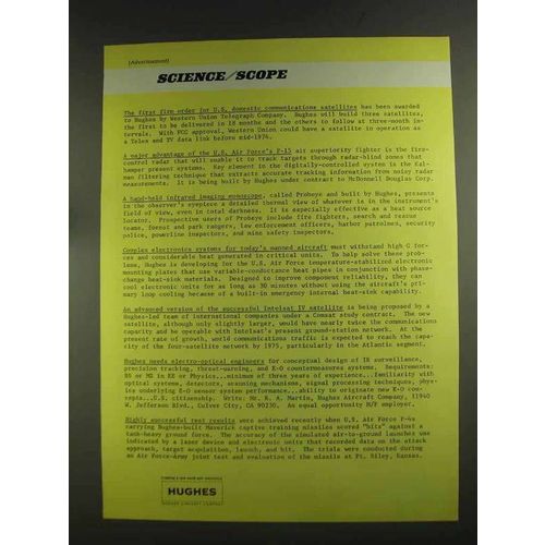 1972 Hughes Communications Satellites Ad