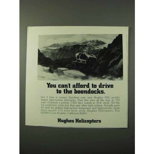 1972 Hughes 500 Helicopter Ad - Can't Drive Boondocks