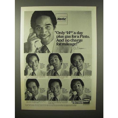 1975 Hertz Rent-A-Car Ad - O.J. Simpson