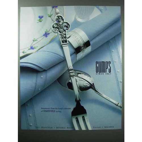 1986 Gump's Christofle Renaissance Silverware Ad