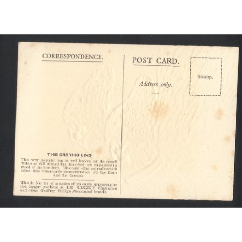 DE RESKE THE GREYHOUND CIGARETTE LARGE PACKET POSTCARD UNUSED