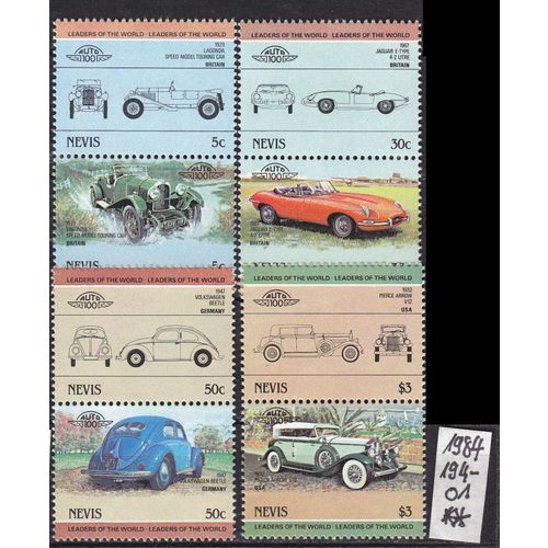 NEVIS [1984] MiNr 0194-01 ( **/mnh ) Autos (Paare)