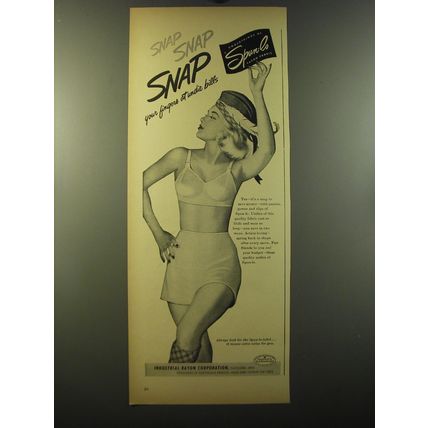 1950 Spun-Lo Lingerie Ad - Snap Snap Snap