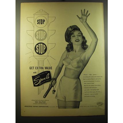 1950 Spun-Lo Lingerie Ad - Stop Stop Stop