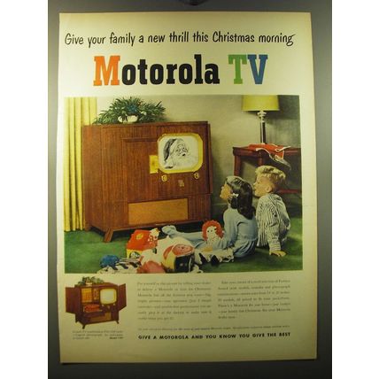 1950 Motorola Model 17F1 Television Ad - Give your family a new thrill
