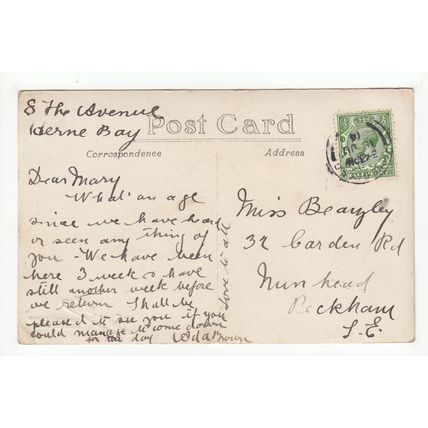 Tower Gardens Herne Bay Postcard 1914 Kent Local Publisher Lowe & Co
