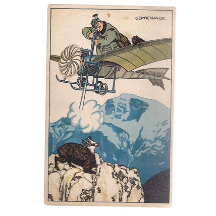 CHAMOIS HUNTING Gemgenjagd. used vintage postcard Hungary stamp.. 1926 pm