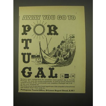1966 Portuguese Tourist Office Ad - Away you go to Portugal