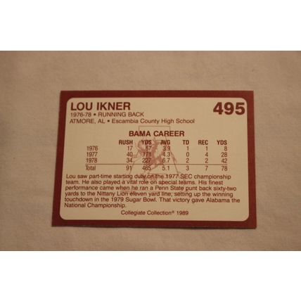 Lou Ikner 1989 Collegiate Collection Alabama's Finest NO. 495