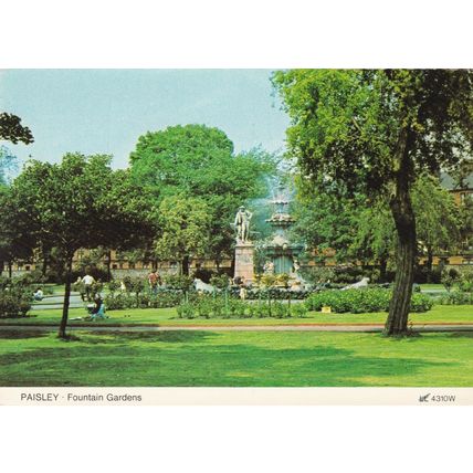 Paisley Fountain Gardens Whiteholme Postcard unused VGC