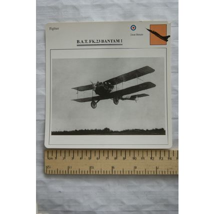 B.A.T. FK.23 Bantam I - GB - Fighter - Collectors Club Card