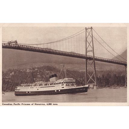 Princess Of Nanaimo Canadian Pacific Line Ship Postcard