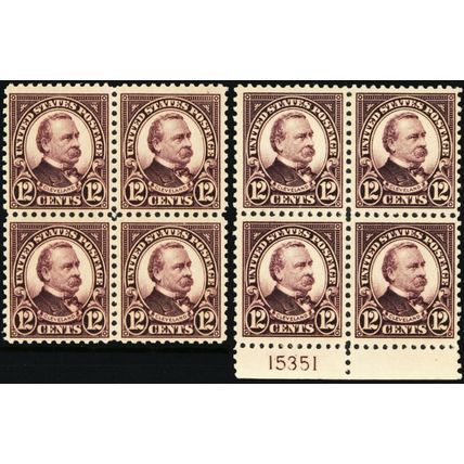 564, Mint VF NH 12¢ Two Blocks of Four CV $84.00 * Stuart Katz