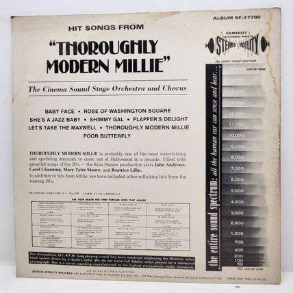 Hits From Thoroughly Modern Millie, LP Vinyl, Record Cinema Sound Stage (P9)