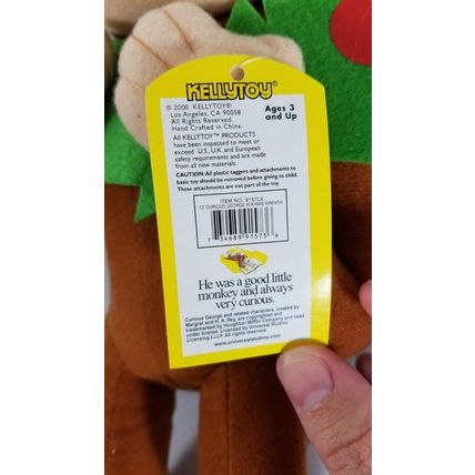 CURIOUS GEORGE WITH HIS CHRISTMAS WREATH kellytoy 2006