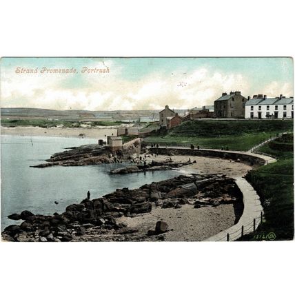 Strand Promenade, Portrush, Northern Ireland, Valentines Series Postcard, 1900s
