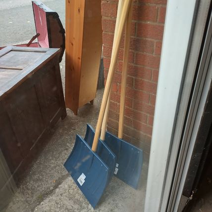 Leominster Bargain useful Shovels for leaves, flood debris or snow.