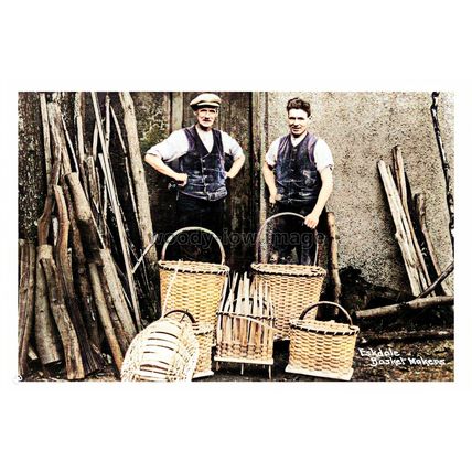 ptc1305 - Cumbria - Cottage Industry, Eskdale's Male Basket Weavers - print 6x4