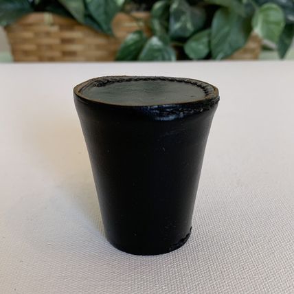4 VINTAGE Metal German Nesting Shot Glasses Cups Set Black Leather Travel Case