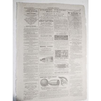 Poor "Mrs. Grundy" .. original cartoon in Harper's Weekly September 30, 1865