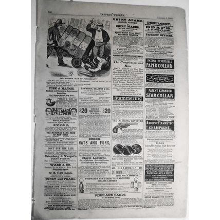 The Modern Car of Juggernaut .. original cartoon Harper's Weekly October 7, 1865