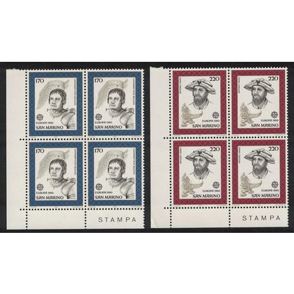San Marino Belluzzi Architect Orafo Goldsmith Corner Blocks of 4 1980 MNH