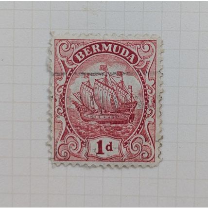 Bermuda 1c stamp, 1908-1910, Used, Hinged