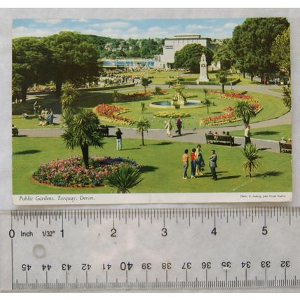 1965 postcard Public Gardens, Torquay