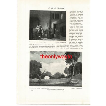 THE MUSIC ROOM (Country House + On Reverse), Book Illustration (Print), 1911