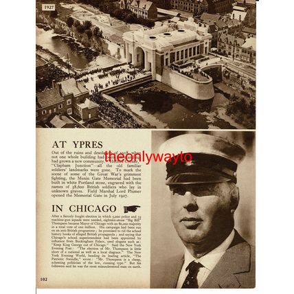 Ypres, Menin Gate, Chicago, Anti-English Bill Thompson, 1927, Book Illustration