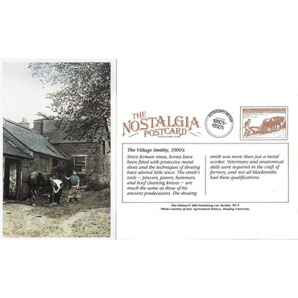 Postcard Village Smithy c1900 Blacksmith Shoeing Horse Horseshoe - Nostalgia