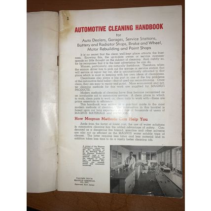 Vintage Automotive Cleaning Handbook 1950 Magnus Cleaners