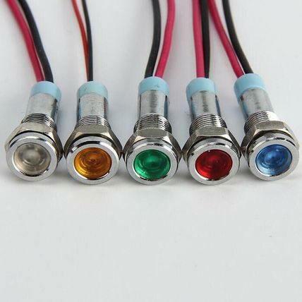 1 x 10 mm LED DASH PANEL WARNING LIGHT 12V CAR VAN LORRY BIKE BOAT WARNING SS,.