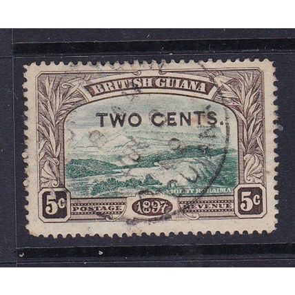 BRITISH GUIANA 1899 2c ON 5c SURCHARGE USED SG222