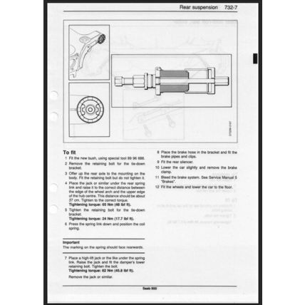 Saab 900 Suspension And Wheels Workshop Manual 1994 199320947 Reprint