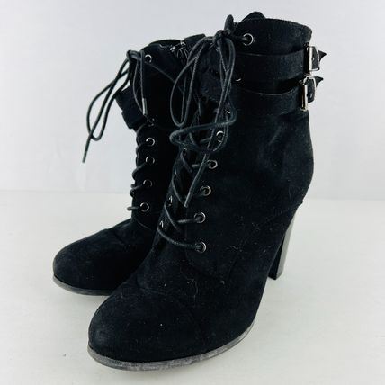 Wild Diva Womens Velvet Suede Ankle Zip/Tie Boots