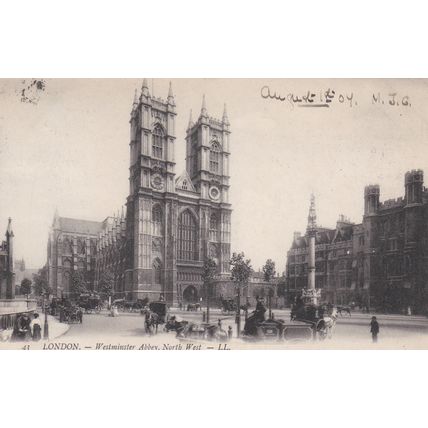 EC672 LONDON WESTMINSTER ABBEY, NORTH WEST.,LL PUBLISHED PRINTED POSTCARD