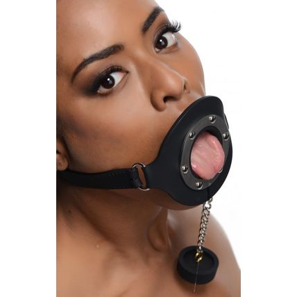 Pie Hole Silicone Feeding Gag Mask BDSM Bondage Master Series Slave Ball S&M NEW