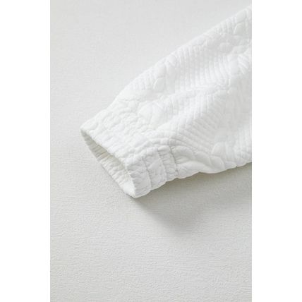 White Cable Lattice Texture Kangaroo Pocket Hoodie