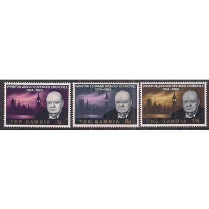 Gambia 1966 QE2 Set 3 x Winston Churchill Comms Umm SG 230 - 232 ( M220 )