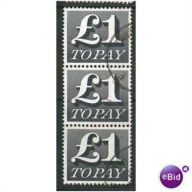 GB stamps 1970-75 D88 - £1 postage due x3