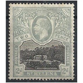 St Helena 1913 SG75 2d Black & Greyish Slate (gum crease) Mounted Mint . . .