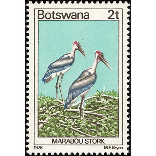 Botswana 1978 Birds 2t Marabou Stork Unmounted Mint NHM SG 412 Sc 199 stamp