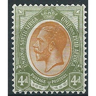 South Africa 1913 SG10 4d Orange-Yellow & Olive Green Mounted Mint ....