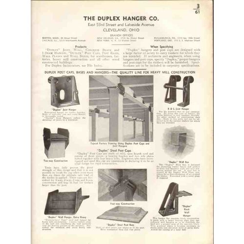 duplex hanger company 1938 wood duplex post caps bases vintage catalog